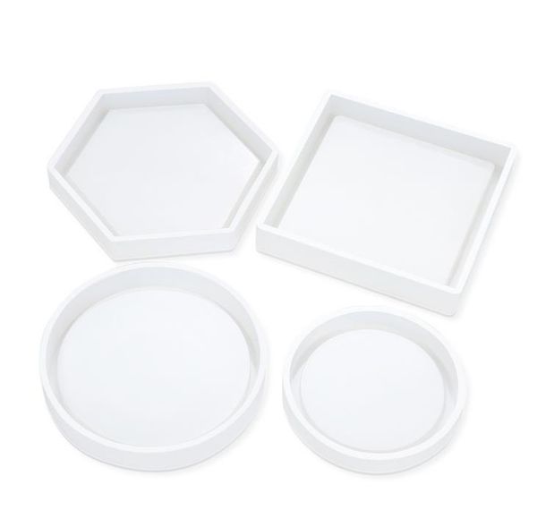 Clear epoxy silicone resin mold for DIY crafting, perfect for making flower pots and tea coasters