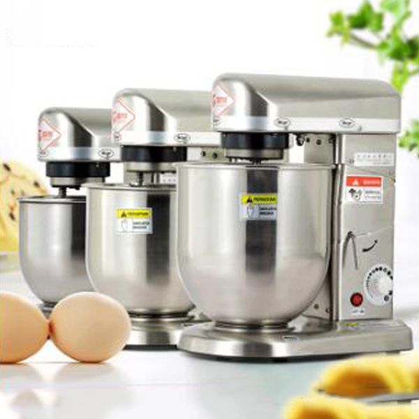 Commercial 500W stainless steel 7L multifunctional electric dough mixer for home baking, egg beating, cream whipping, and salad mixing