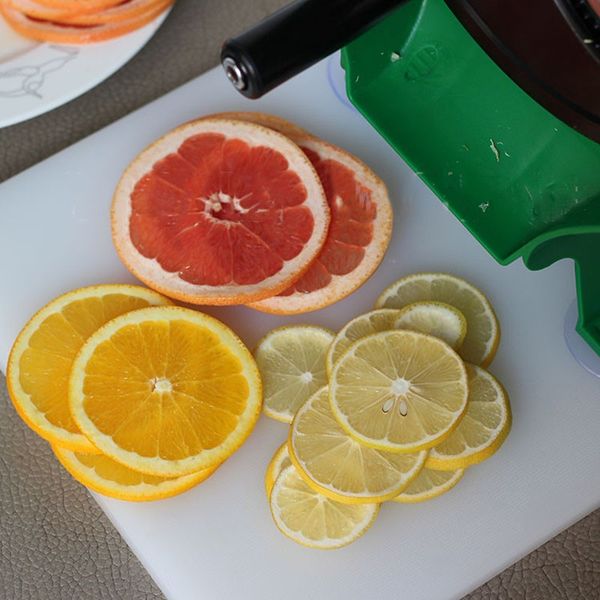 Commercial Slicer for Lemon Fruits & Vegetables - Manual Multifunction Dicer for Potatoes, Adjustable Apple Cutter, Sweet Potato Slicer