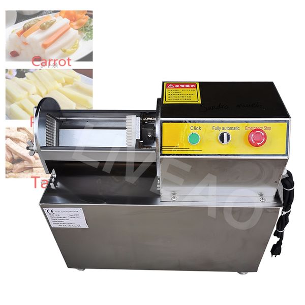 Commercial stainless steel electric vegetable cutter for making french fries from potatoes and cucumbers