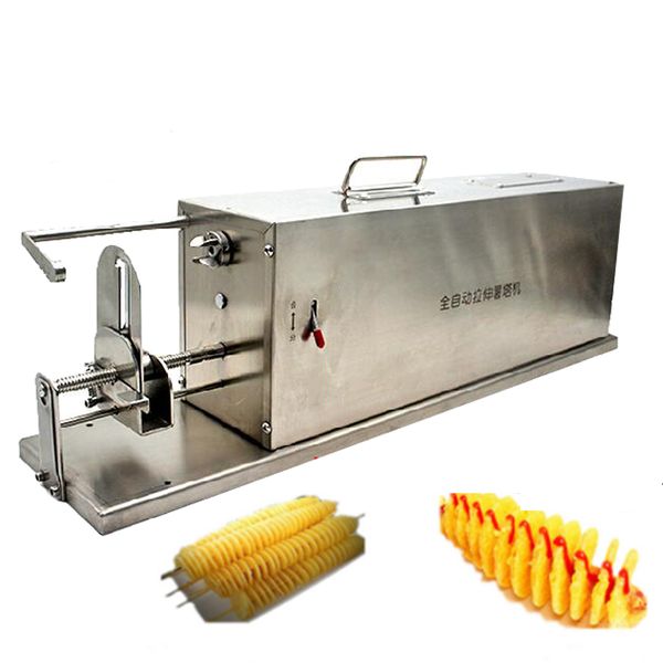 Commercial-grade stainless steel electric spiral potato cutter for fries, 1 unit