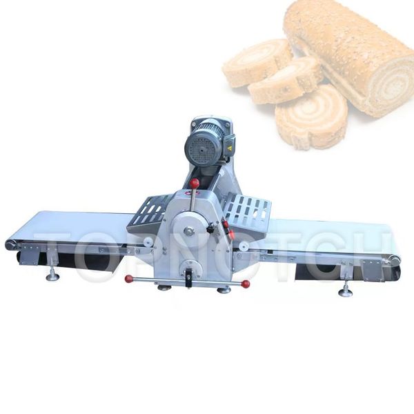 Commercial-grade vertical electric kitchen crisp machine with stainless steel pastry sheeter and dough roller