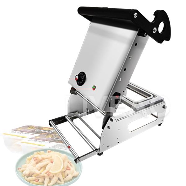 Compact tabletop kitchen tray sealer for quick shop packaging