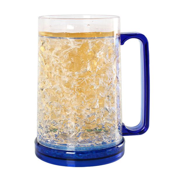 Cool Summer colorful Ice Crack Straws Smoothie Maker Cup 450ML Frozen Plastic Milkshake Smoothie Cups Iced Drinks Mug