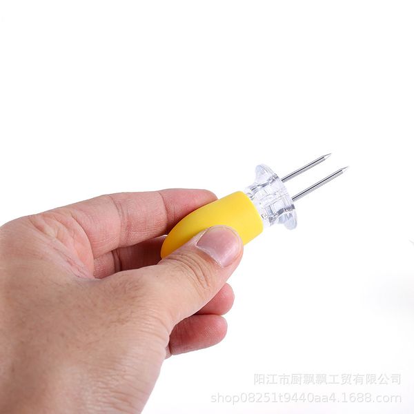 Corn cob holders for BBQ, stainless steel forks for meat and fruit, set of 2