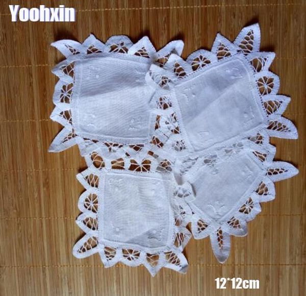 cotton placemat cup coaster mug kitchen Christmas dining tea table place mat cloth lace embroidery plate doily dish pad