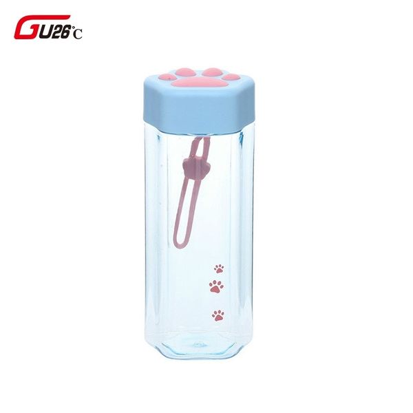 Creative Cute Transparent Plastic Milk Drinking Cup BPA Free Portable Cups With Handle