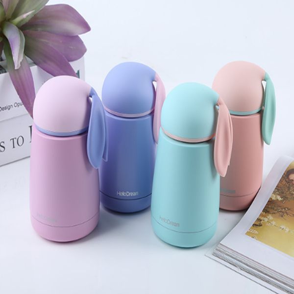 Creative stainless steel kids' cartoon water bottle with double-layer insulation for daily use