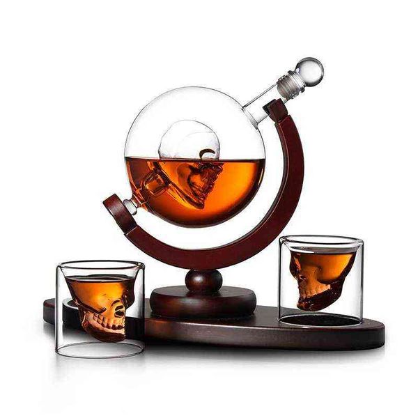 Creativity 850ml Skull Whiskey Decanter Set with Crystal Shot Glass for Scotch, Bourbon, and Vodka – Perfect Gift for Men (Y1120)