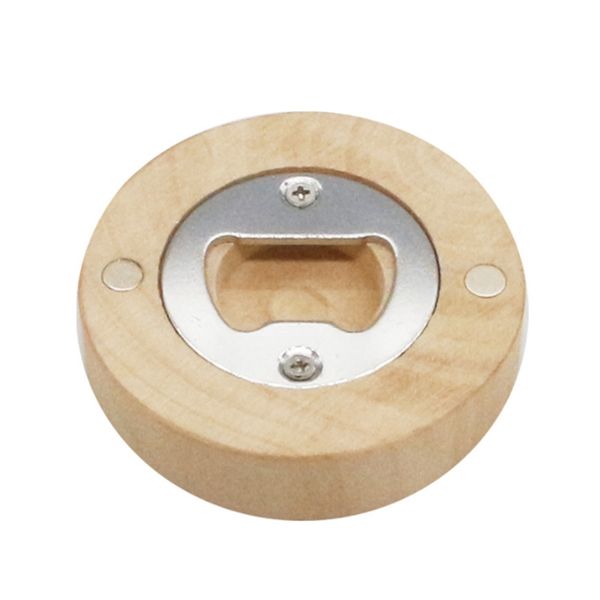 Customizable blank wooden bottle opener coaster with engraving option for fridge magnet decoration