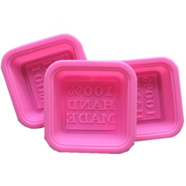 Delicately crafted square silicone molds for handmade soap baking, available in assorted colors (LX1328)