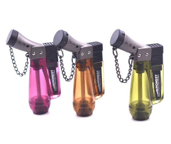 DHL free HONEST Jet Torch Lighter with adjustable flame for welding, refillable butane gas, ideal for cigars, pipes, and kitchen use