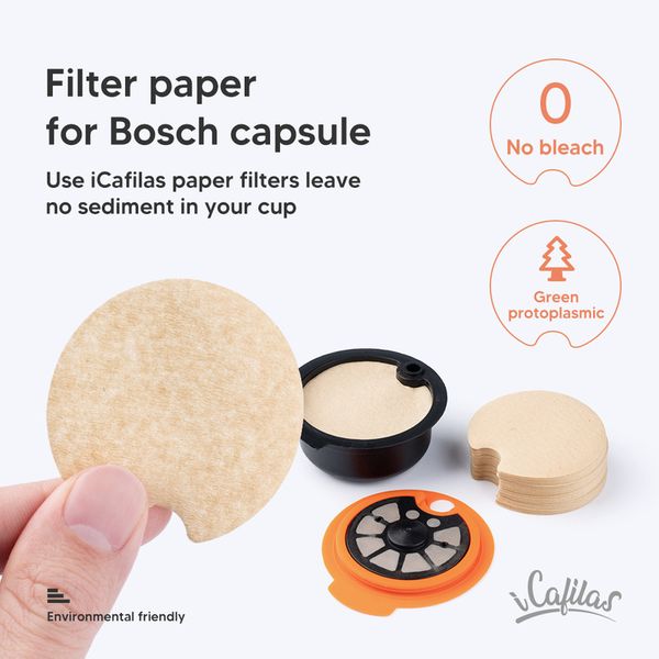 Disposable paper filter for reusable Nespresso capsules, prevents clogging and simplifies cleaning