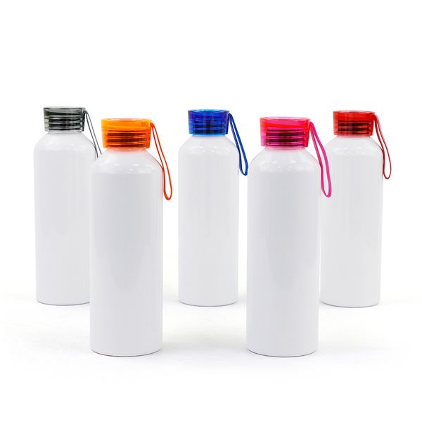 DIY white 24oz 750ml sublimation aluminum tumblers with lids and handles for drinking