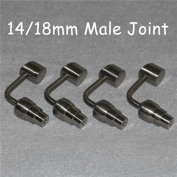 Domeless Gr2 4-in-1 titanium banger nails with 14mm & 18mm male joints