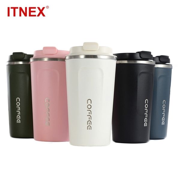 Double-walled 304 stainless steel 380ml/510ml leak-proof travel coffee mug, ideal for car use and gifting