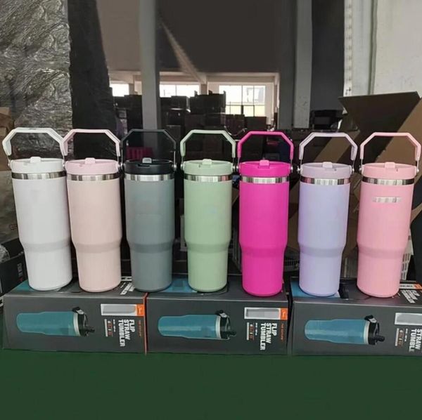 Durable stainless steel water bottles with heat retention, large capacity, and leakproof flip lids for outdoor use