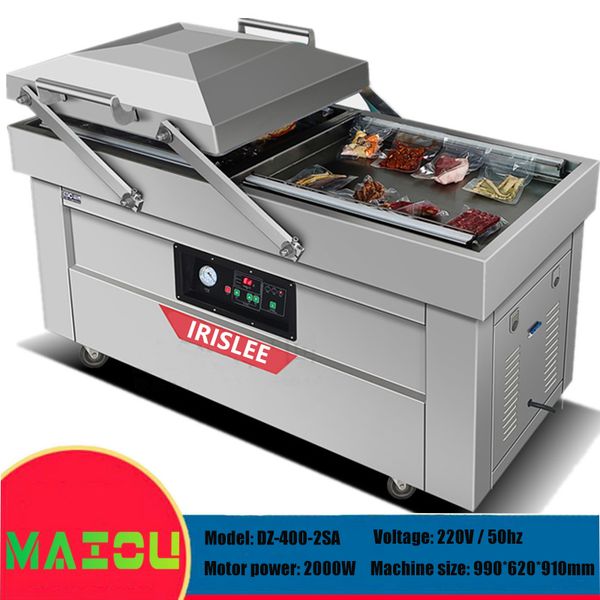 DZ-4002SA dual-chamber vacuum packaging machine for automated food sealing