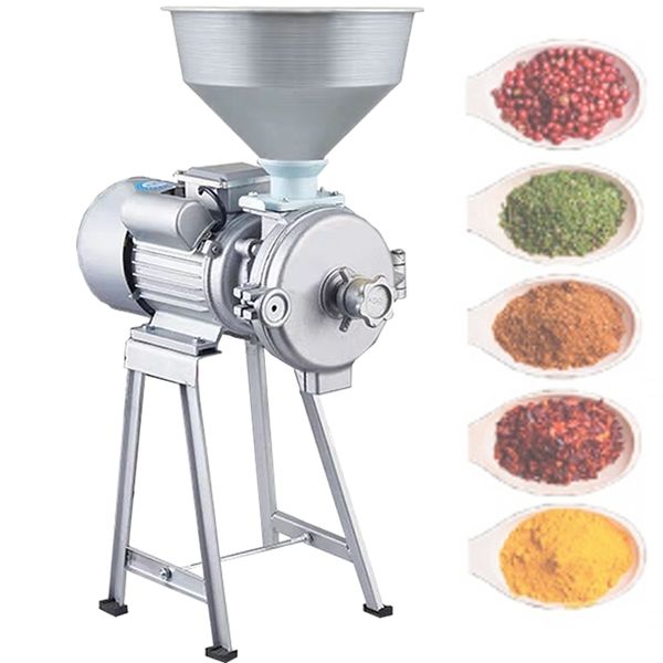Electric animal feed mill for grinding corn, wheat, and sorghum into poultry feed or rice pulp
