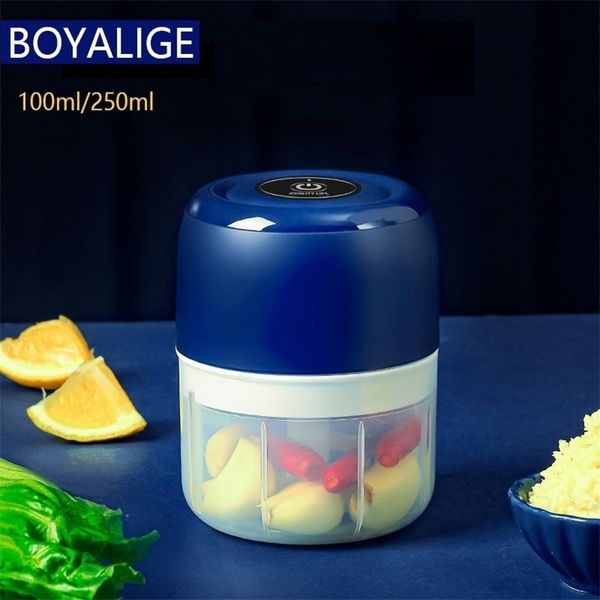 Electric kitchen chopper for garlic, vegetables, and meat, rechargeable and compact