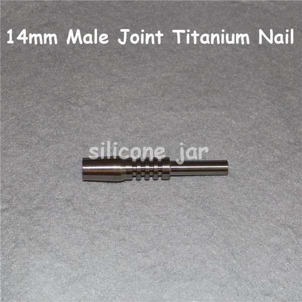 Electric titanium domeless nail with 14mm male joint for glass bongs, made from grade 2 titanium