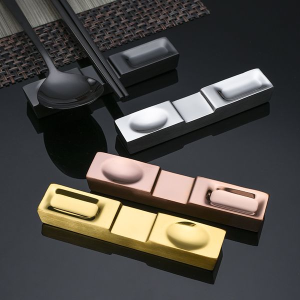 Elegant stainless steel dining utensil holder for spoons and chopsticks