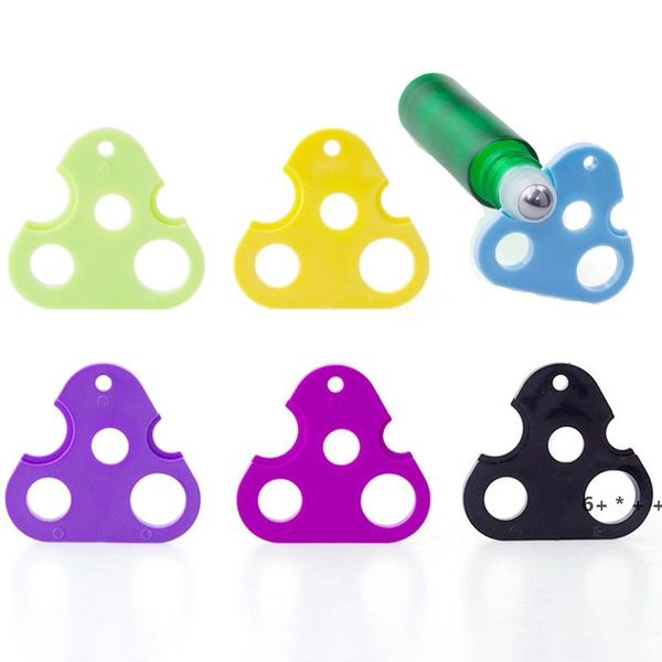 Essential oil opener tool for triangle roller ball caps in 6 colors