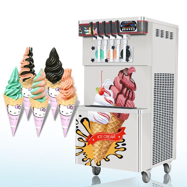 ETL CE 5 flavors Kitchen floor stand soft serve ice cream machine cappuccino yogurt icecream maker