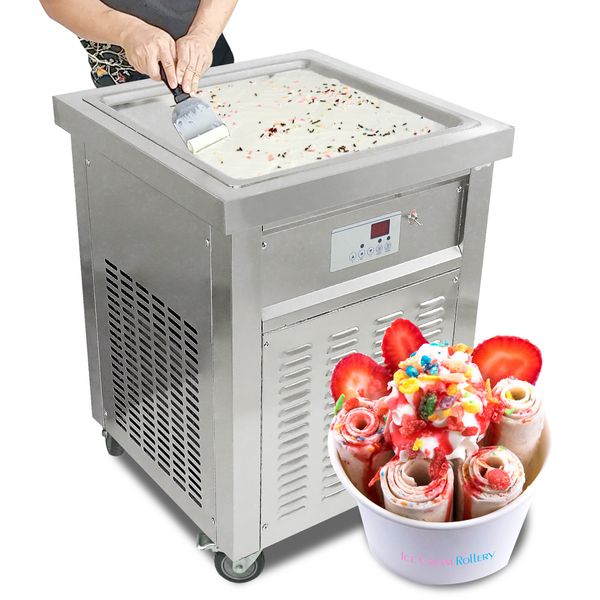 ETL USA 52x52cm square pan ice cream roll maker with full refrigerant system