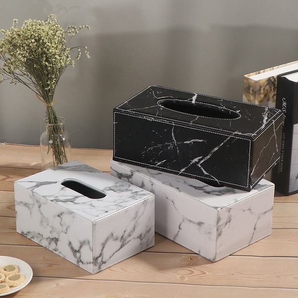 Ever Perfect Modern Marble Rectangle Faux Leather Tissue Box Napkin Toilet Paper Holder Case Dispenser Home Decoration 220523

Rewritten:
Stylish faux leather marble-patterned rectangular tissue box holder for home decor