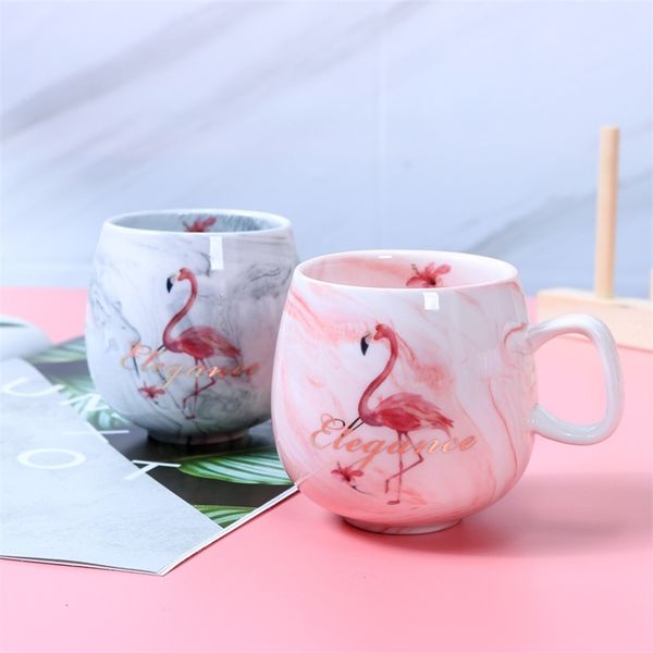 Flamingo Coffee Mug - Ceramic Travel Cup with Cute Cat Foot Design, Size 72*85mm, Model H1215 210804
