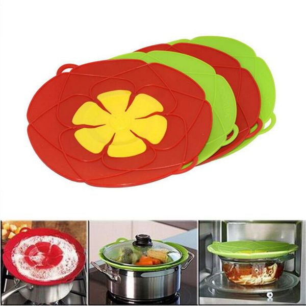Flower Cookware Parts 28cm Silicone Boil Over Spill Lid Stopper Oven Safe For Pot/Pan Cover Cooking Tools OOA4074