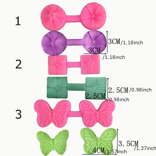 Flower-shaped silicone baking molds for embossed fondant, cake decorating, clay, candy, jelly, chocolate, and gumpaste