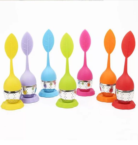 Food-grade silicone tea infuser with stainless steel strainer for creative tea brewing