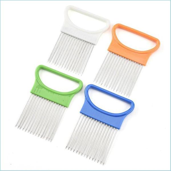 Fruit Vegetable Tools Stainless Steel Plastic Vegetable Slicer Multi-Purpose Onion Cutter Metal Meat Needle Kitchen Accessories Gadget Dhk8X