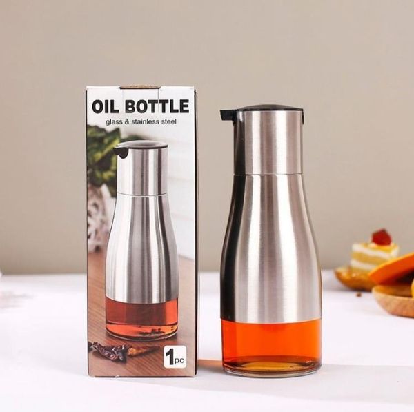 Functional olive oil bottle with 304 stainless steel body and glass base for kitchen use  

Soy sauce dispenser made of durable 304 stainless steel with glass bottom  

Vinegar container featuring stainless steel construction and glass foundation  

Practical kitchen tool for storing and pouring cooking oils and seasonings  

Stainless steel and glass condiment bottle for culinary applications  

Multi-purpose kitchen utensil for oil, vinegar and sauce storage  

Durable 304 stainless steel cooking bottle with glass base  

Modern kitchen accessory for oil and vinegar dispensing  

Premium stainless steel condiment container with glass bottom  

Efficient kitchen tool for storing and pouring cooking liquids