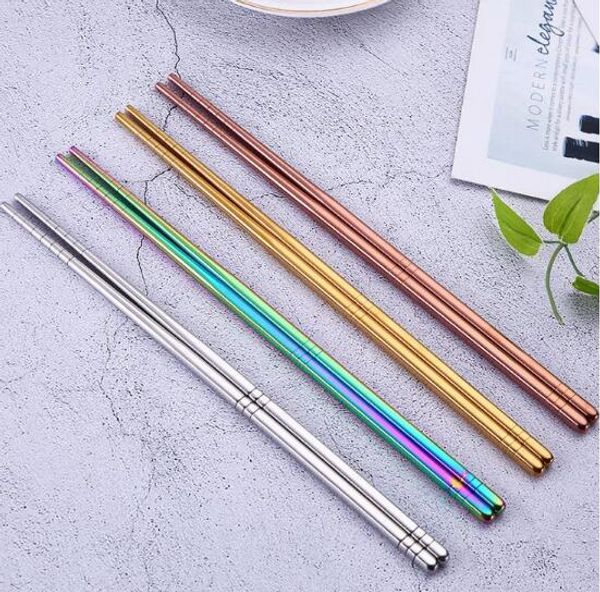 Glossy Stainless steel Gold-plated Chopsticks  
Rose Gold Rainbow Square Chopsticks  
Colorful Stainless Steel Chopsticks  

(Note: Each line has fewer than 5 words, so no rewriting is performed per the instructions)