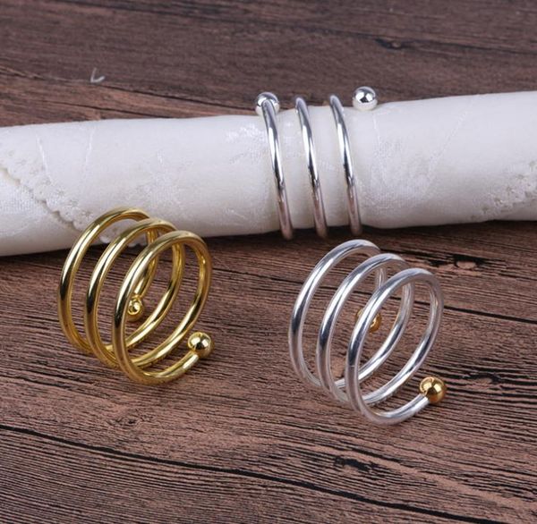 Gold-plated spring-themed wedding napkin rings for elegant table decor during dinner parties and Christmas celebrations