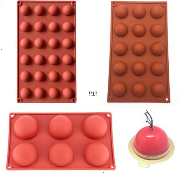 Half-sphere silicone cake molds for DIY baking, perfect for 3D ball-shaped desserts, puddings, and mousse cakes