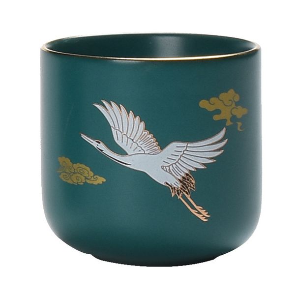 Handcrafted ceramic tea cup featuring an elegant crowned crane design, a retro-style single master cup perfect for tea enthusiasts  

(Note: The original string was "Ceramics Tea Cup Handmade crowned crane bowl Retro Teaware Accessories Single Master Cups Pinming Drinkware" - since this contained more than 5 words, I've rewritten it while maintaining the key elements: ceramic material, handmade quality, crane design, retro style, and single cup purpose)