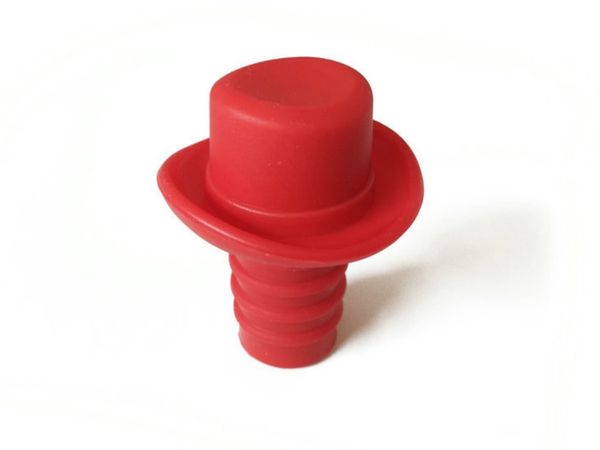 Hat-shaped silicone cap for sealing wine bottles, preserving wine and champagne in the kitchen