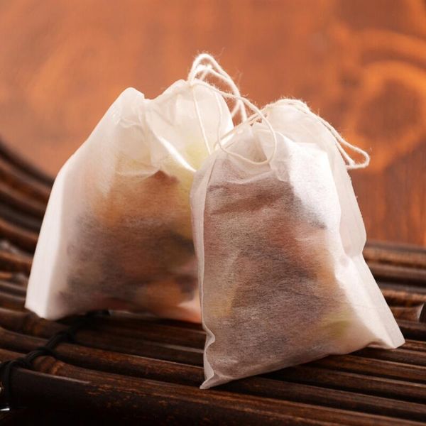 Heal Seal Filter Paper Teabag Teaware Herb Loose Tea Filter Bag Empty Tea Bags With String 5.5 x 7CM LX2749