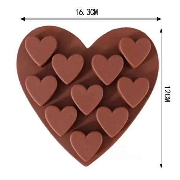 Heart-shaped silicone chocolate ice DIY mold for baking cakes, tool number HH0305