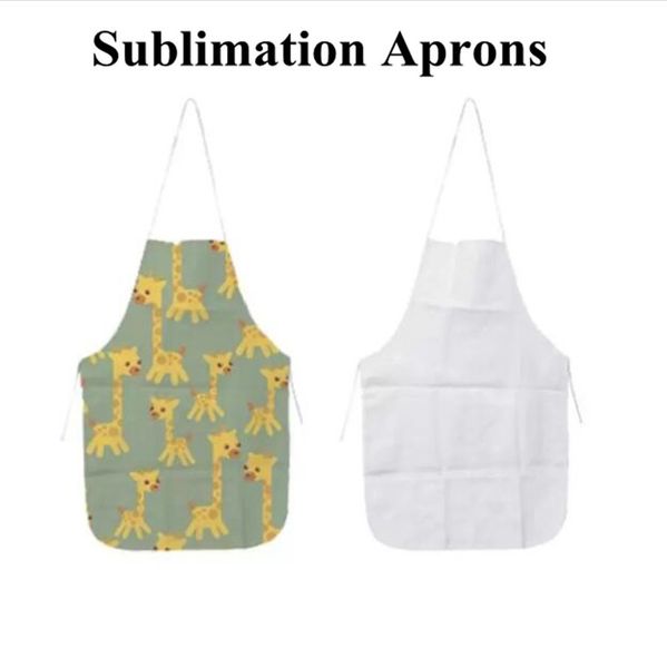 Heat-resistant kitchen apron made of polyester, perfect for home use, sublimation-ready blank half-length sleeveless design for DIY creative gifts, size 70x48cm