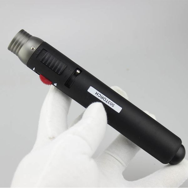 HIGH QUALITY LARGE FLAME Jet Flame Pencil BUTANE Gas Windproof Refillable Lighter Blow Torch Pen for Soldering Brazing