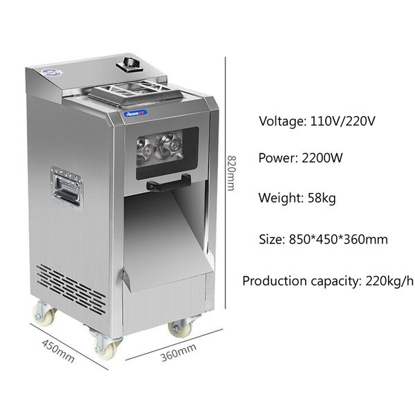 High-capacity 300kg/hour commercial meat slicer and mincer for goat, lamb, and mutton processing