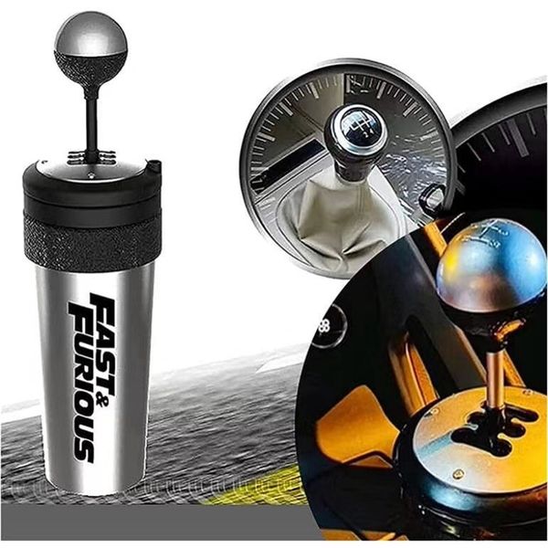 High-quality Fast & Furious 9 themed plastic water bottle with straw, fun gear shift knob design, perfect for car enthusiasts