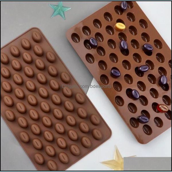 High-quality mini coffee bean chocolate molds for handmade cake decorations, perfect for home baking and kitchen use with drop delivery in 2021