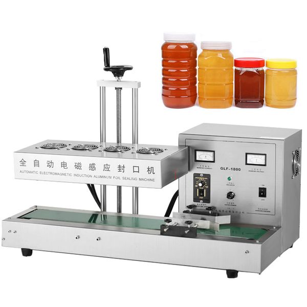 High-speed automatic sealing machine for stainless steel glass jars and plastic bottle caps with aluminum foil, 220V 1800W