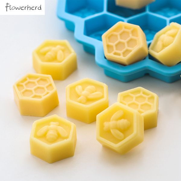 Honeycomb silicone molds for DIY cake, soap, and resin crafting, perfect for handmade kitchen and cake decorating tools